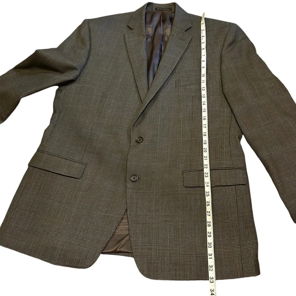 LRL Ralph Lauren 100% Wool Heritage Houndstooth Blazer Jacket Sport Coat 46 Long